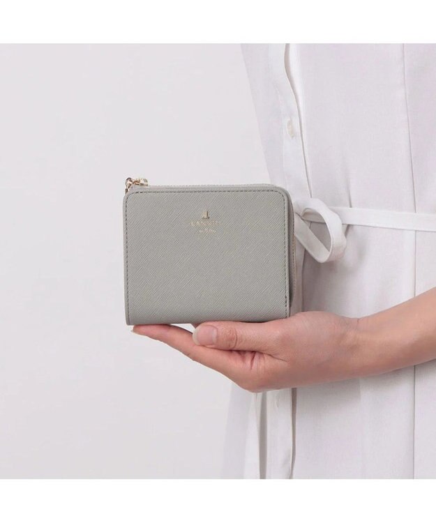LANVIN en Bleu リュクサンブールカラー 二つ折りLファスナー財布 グレー