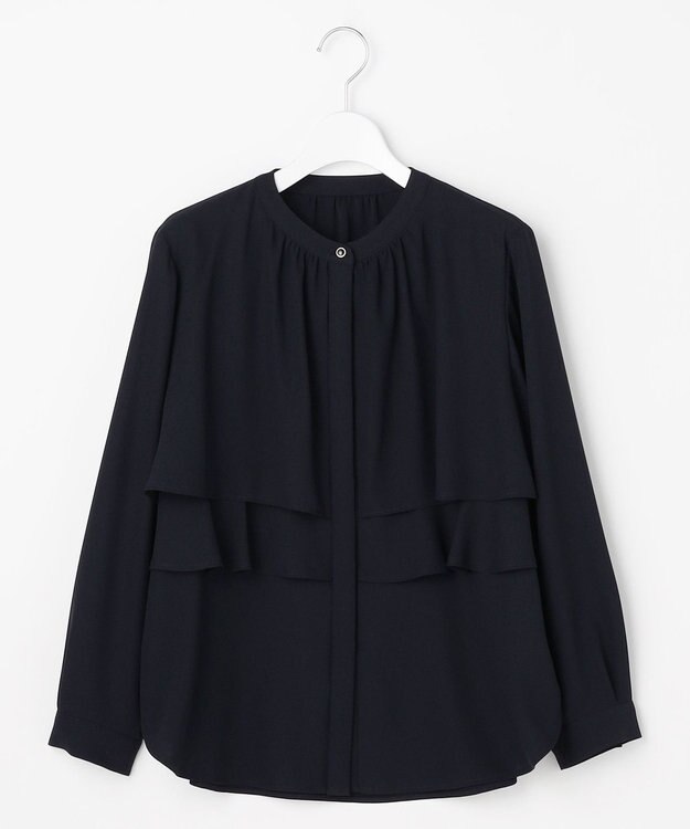 ANY SIS S ノーブルジョーゼット ブラウス ネイビー