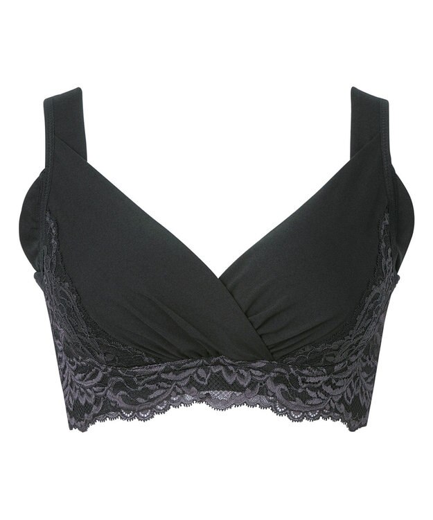 BRADELIS New York 【BRADELIS NewYork peace/ノンワイヤー】綿混トリプルキャッチFITブラ23 ブラデリス 補正 ブラジャー 接触冷感 ノンワイヤー DB123403 ブラック