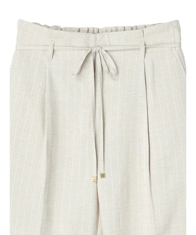 earth music&ecology リネンライクテーパードパンツ（ストライプ） Stripe Beige