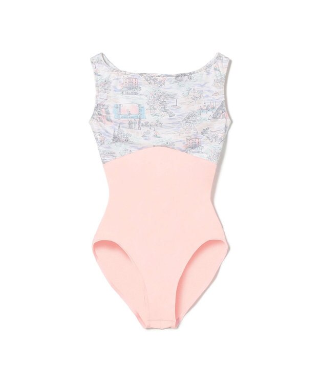 Chacott ノースリーブレオタード ピンクプリント