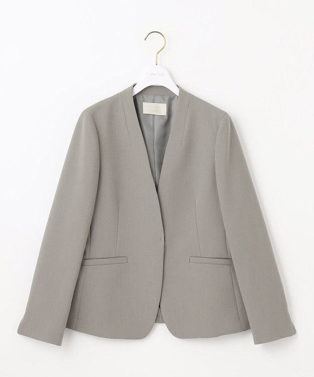 ANY SIS 【セットアップ対応】褒めらレディカラーレス ジャケット ライトグレー