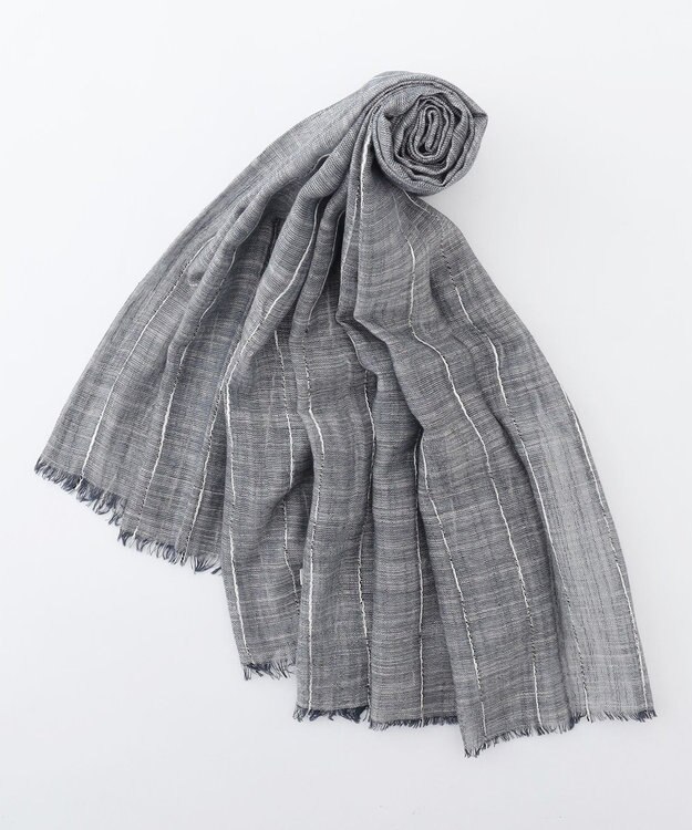 JOSEPH ABBOUD 【ドイツ/bugatti×V.FRAAS】スラブストライプ ストール ネイビー系2