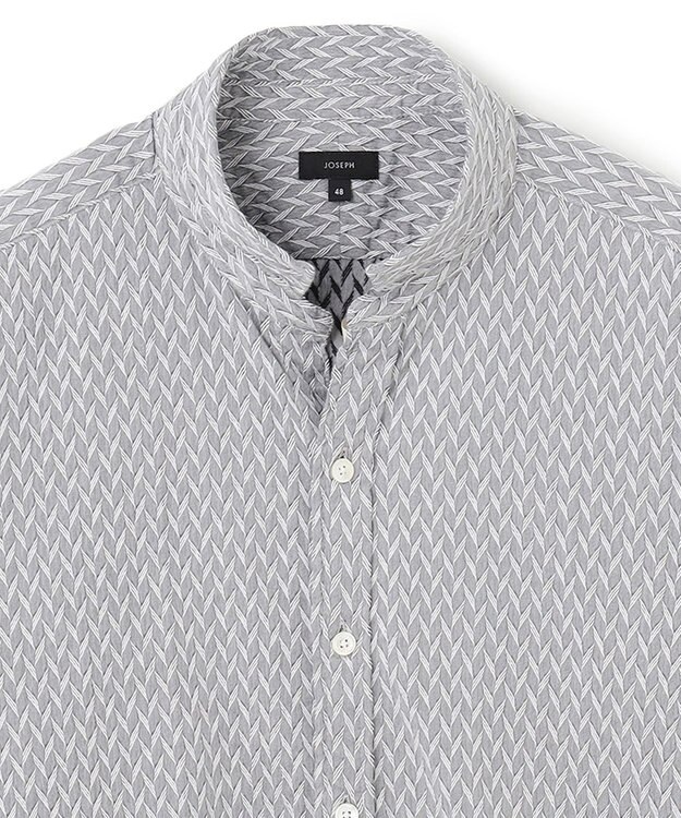JOSEPH HOMME アロージャガードストレッチ　ウイングカラーシャツ ライトグレー系