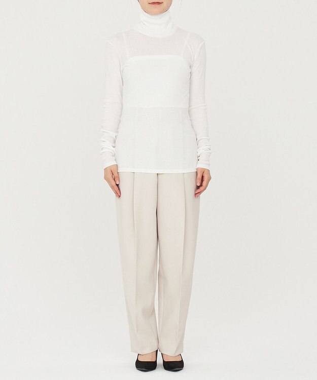 uncrave アルビニスタシフォンテレコ ハイネックカットソー（uncrave STANDARD） オフ