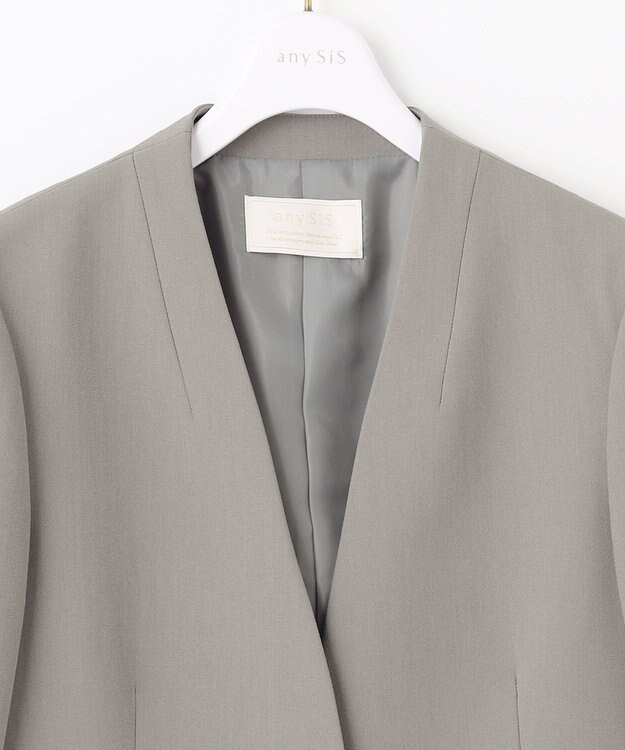 ANY SIS L 【セットアップ対応】褒めらレディカラーレス ジャケット ライトグレー