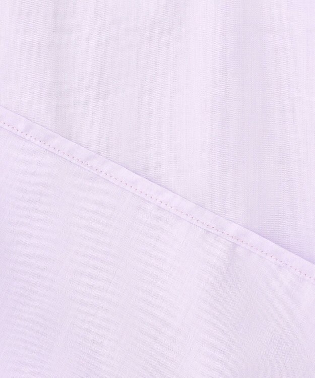 J.PRESS LADIES 【洗える】シャンブレー バンドカラー ピンタック ブラウス ラベンダー系