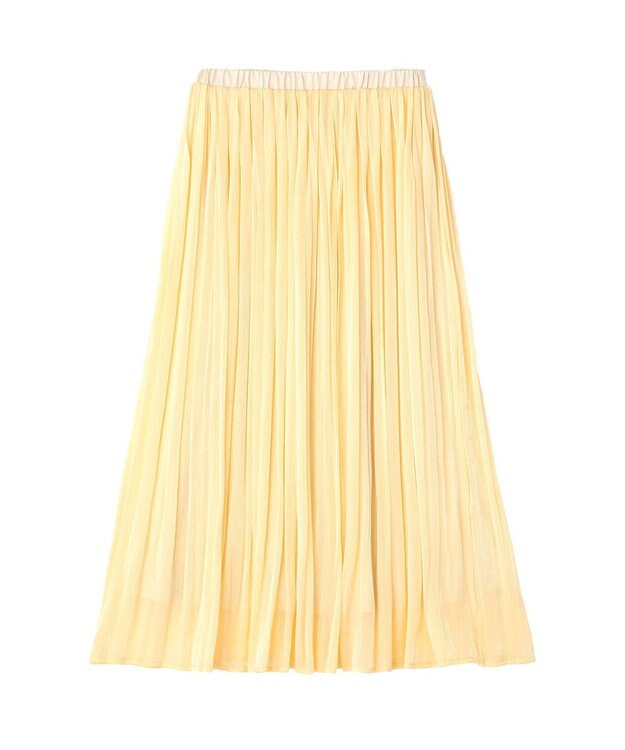 YECCA VECCA シャイニーサテンプリーツスカート Yellow