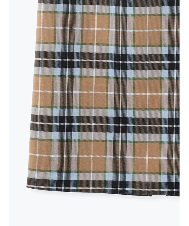 Te chichi チェックナロースカート キャメル