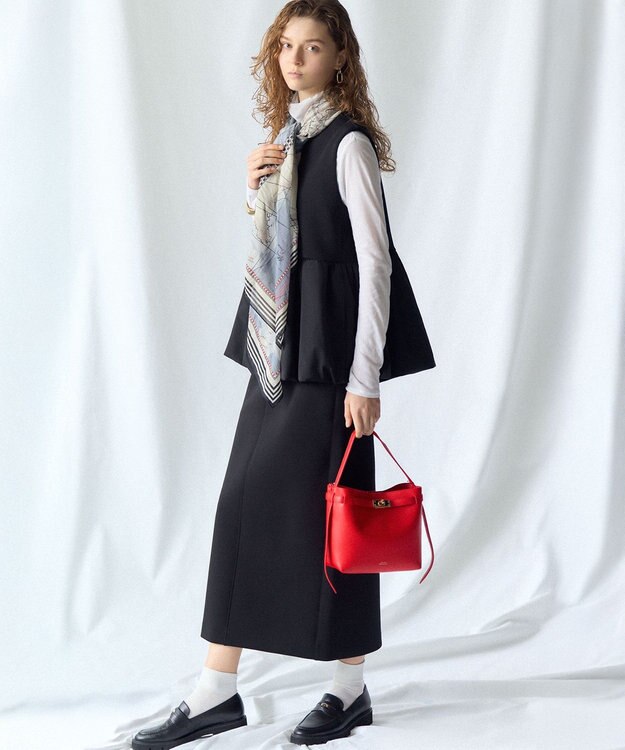 23区 【先行予約】コットンシルク マップ柄 ストール モノトーン