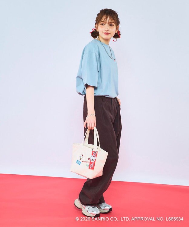 OP／FILA 【Ocean Pacific×ハローキティ】キャンバスミニトートバッグ アイボリー