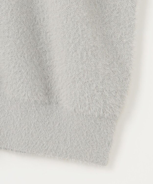 ANY SIS 【洗える】シャギーニット パーカー ライトグレー