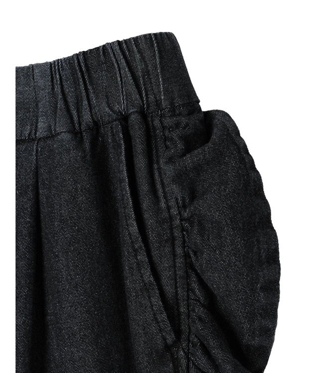 Green Parks ■ＥＳＣＡＲ　デニムサイドラッフルパンツ Black