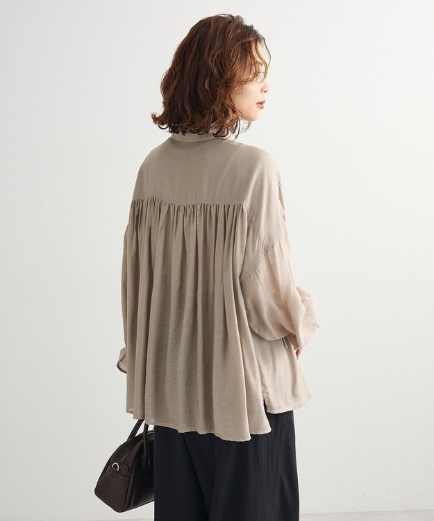 Green Parks ・ＥＬＥＮＣＡＲＥ　ＤＵＥ　シアーシャーリングシャツ Gray Beige