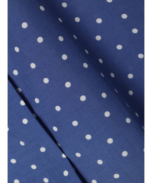 Green Parks ドット柄タックスリーブブラウス Blue