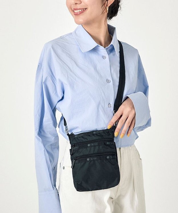 LeSportsac 3 ZIP CROSSBODY/リサイクルドブラックJP リサイクルドブラックJP