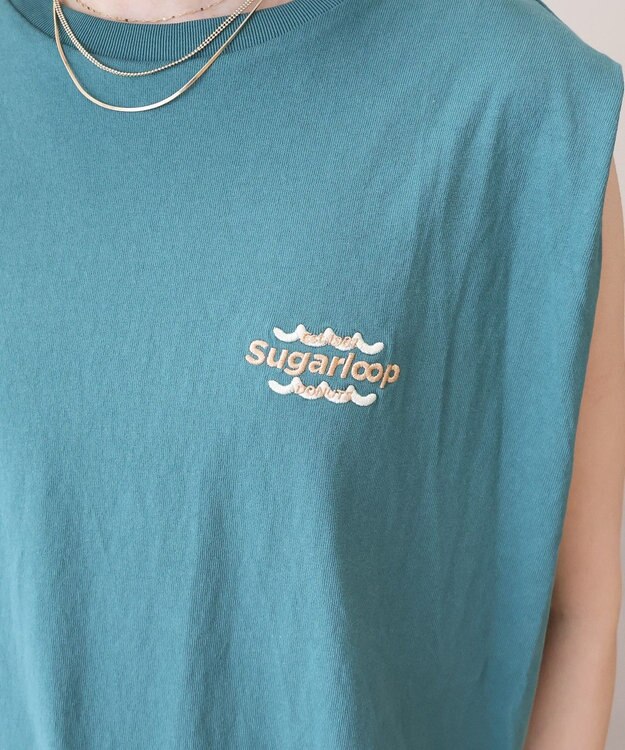 AMERICAN HOLIC ロゴ刺繍ノースリーブプルオーバー Green