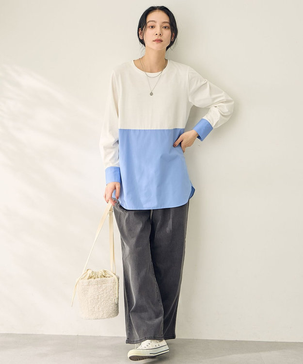 ANY シャツコンビレイヤードインナー [WEB限定]ブルー