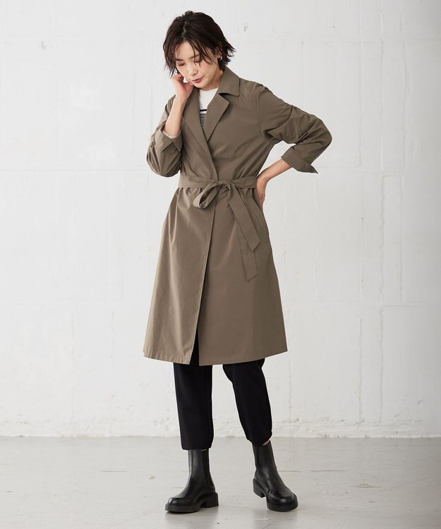 J.PRESS LADIES S 【洗える】Artirosa ステンカラー コート ブラウン系