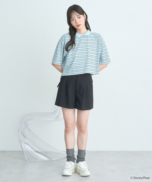 earth music&ecology Ｆｉｎｄｉｎｇ　Ｎｅｍｏ／ボーダーポロシャツ Light Blue