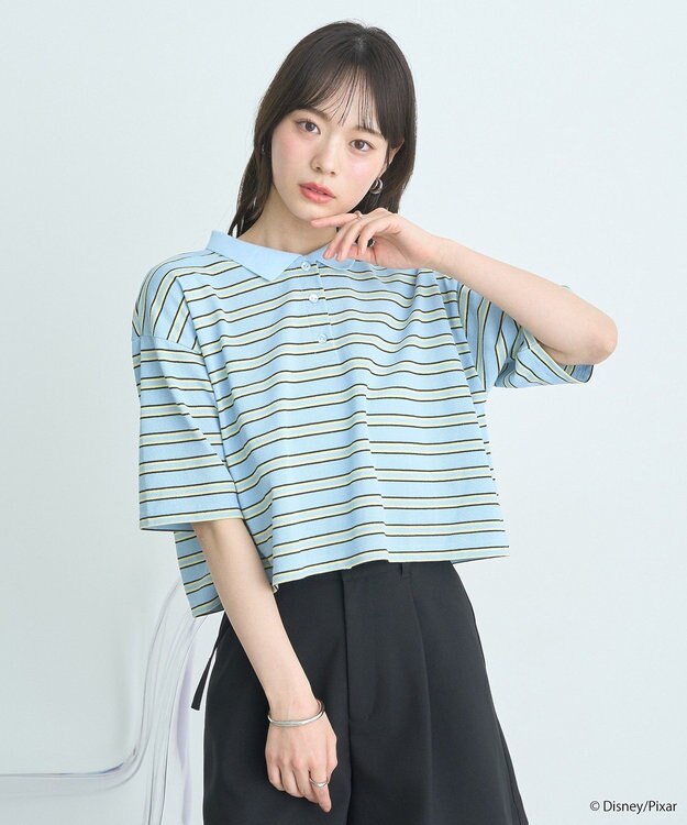 earth music&ecology Ｆｉｎｄｉｎｇ　Ｎｅｍｏ／ボーダーポロシャツ Light Blue