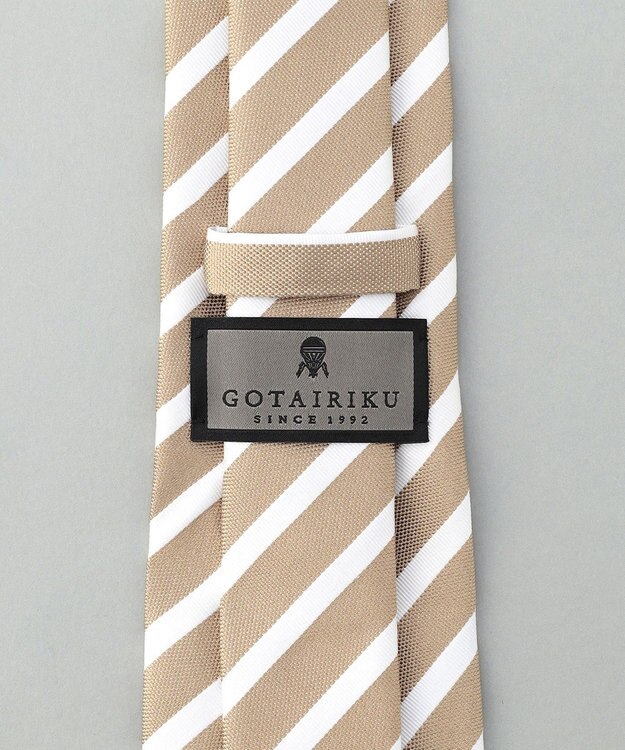 GOTAIRIKU GOTAIRIKU別注【日本製】シルク ネクタイ_ストライプ柄 ベージュ系1
