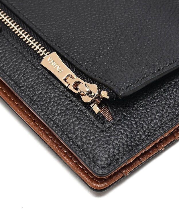 style code 【PADMA/パドマ】ベルトデザイン　シュリンクレザー薄マチ長財布 ブラック×キャメル