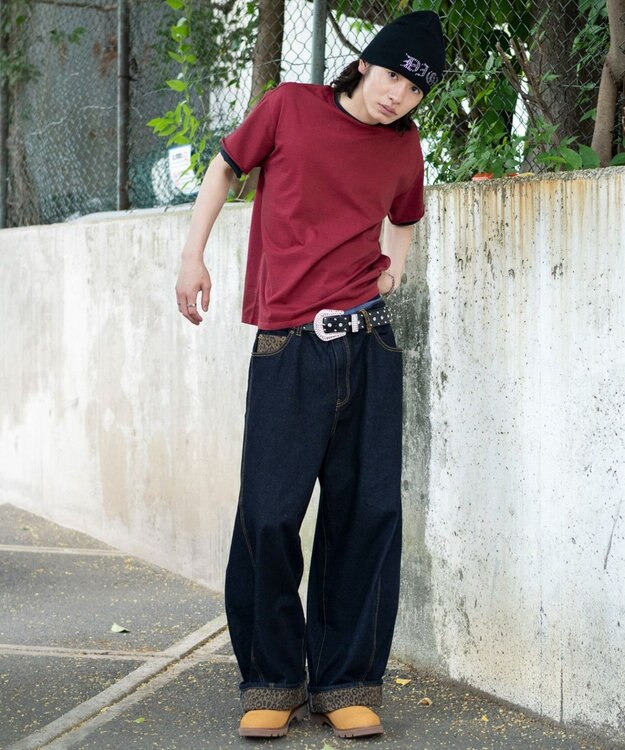 WEGO フェイクレイヤードボーダーT（SS） レッドボーダー