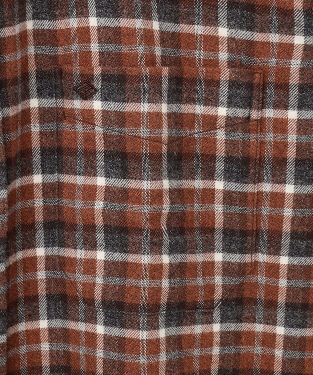 JOSEPH ABBOUD 【オーガニックコットン】スモールチェック フランネルシャツ オレンジ系3