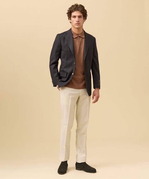 J.PRESS MEN ジャケットインの最適解【接触冷感 / 吸水速乾】【J.PRESS PREMIUM JERSEY】スキッパー ポロシャツ ブラウン系