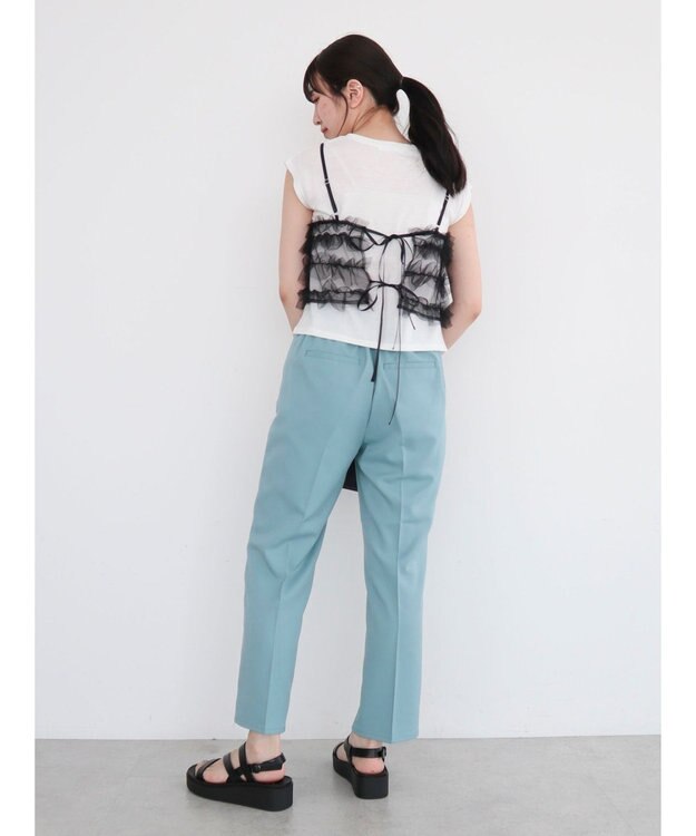 Green Parks ・ｓｗｉｎｇ　ｂｙ　ＳＥＴ２点チュールビスチェ＆フレンチＴ Off White