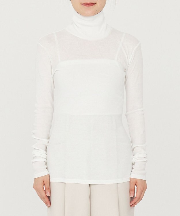 uncrave アルビニスタシフォンテレコ ハイネックカットソー（uncrave STANDARD） オフ