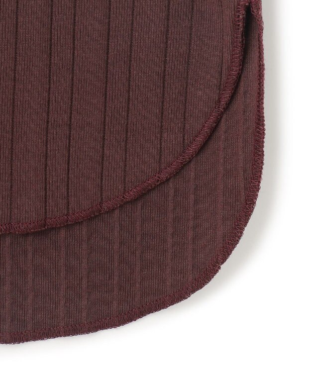 23区 【SLOW/洗える】ランダムリブフライス フレンチスリーブ カットソー ダークブラウン系