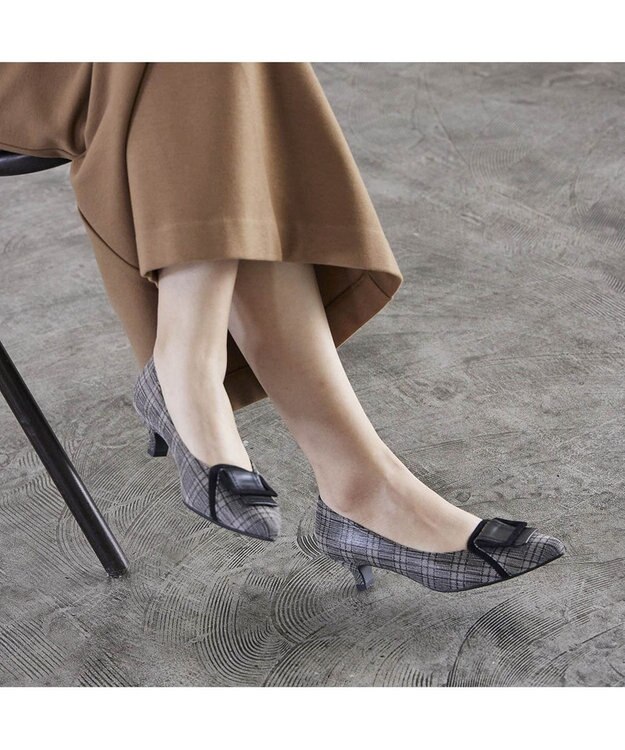 Riz raffinee <Riz raffinee>【3E】ポインテッドトゥバックルパンプス ブラックミックス