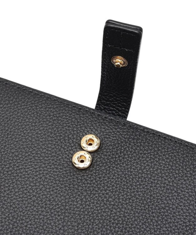 style code 【PADMA/パドマ】ベルトデザイン　シュリンクレザー薄マチ長財布 ブラック×キャメル