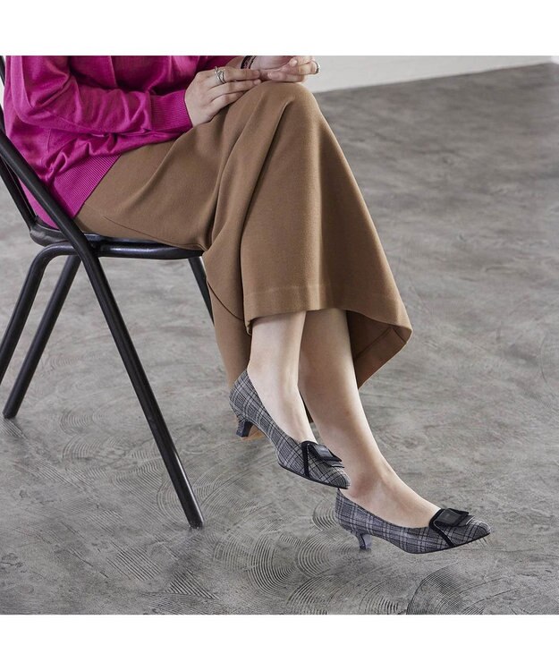 Riz raffinee <Riz raffinee>【3E】ポインテッドトゥバックルパンプス ブラックミックス