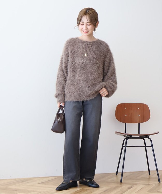 AMERICAN HOLIC フェザーゆるニットプルオーバー Mocha