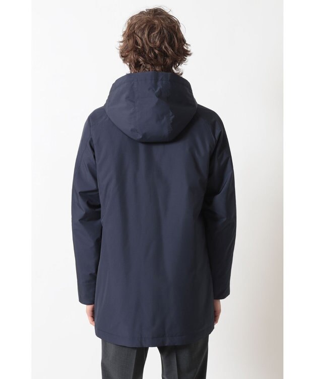 DAKS H2OFFタフタ 撥水・軽量ステンカラーコート ネイビー