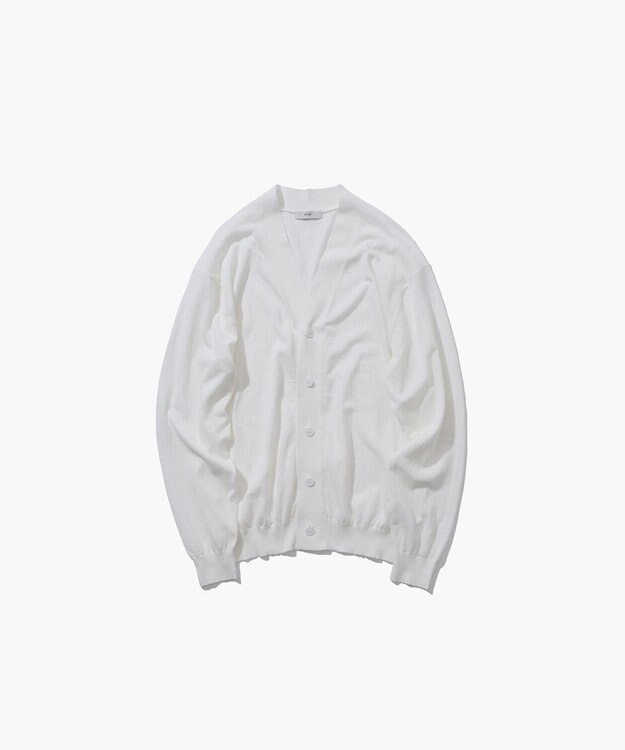 ATON RECYCLED FRESCA | オーバーサイズ カーディガン WHITE