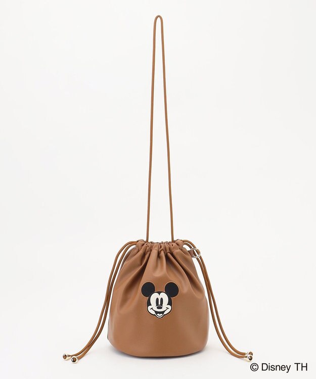 ANY 【ディズニー】ミッキーマウス／フェイクレザー巾着バッグ ブラウン