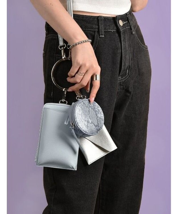 LA BAGAGERIE 【MONICA】3連マルチショルダーバッグ アイスブルー