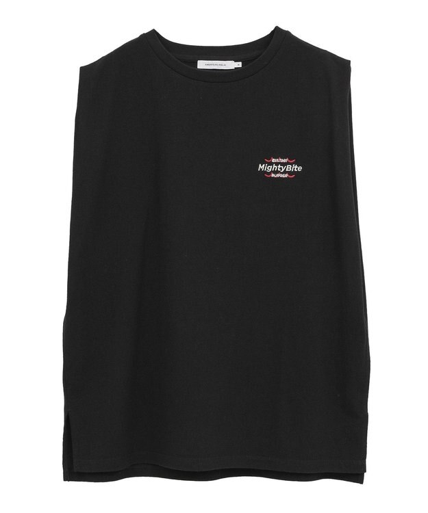 AMERICAN HOLIC ロゴ刺繍ノースリーブプルオーバー Black