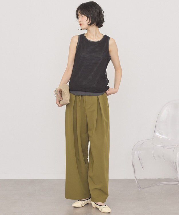 AMERICAN HOLIC 【２点セット】メッシュレイヤードタンクトップ Black