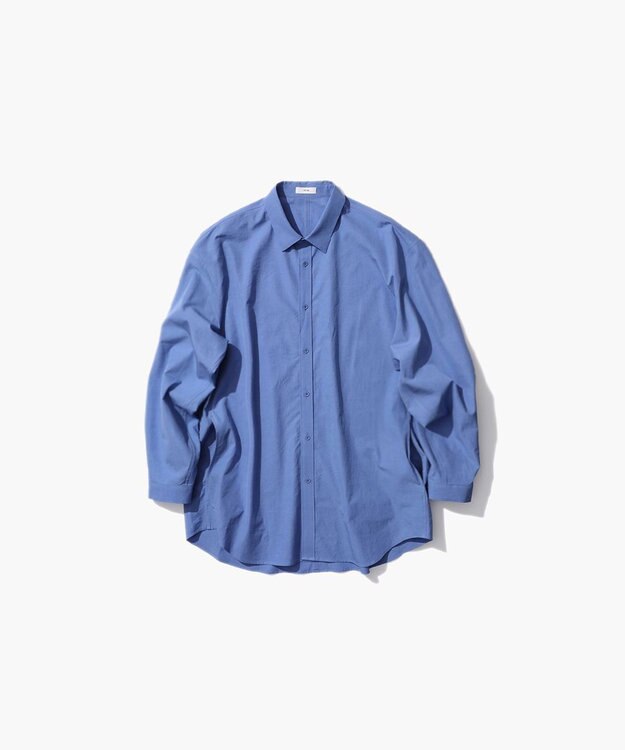 ATON SHRINK BROAD | オーバーサイズシャツ - UNISEX SAX