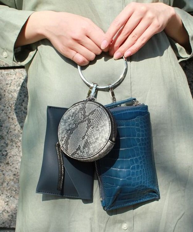 LA BAGAGERIE 【MONICA】3連マルチショルダーバッグ ネイビーミックス