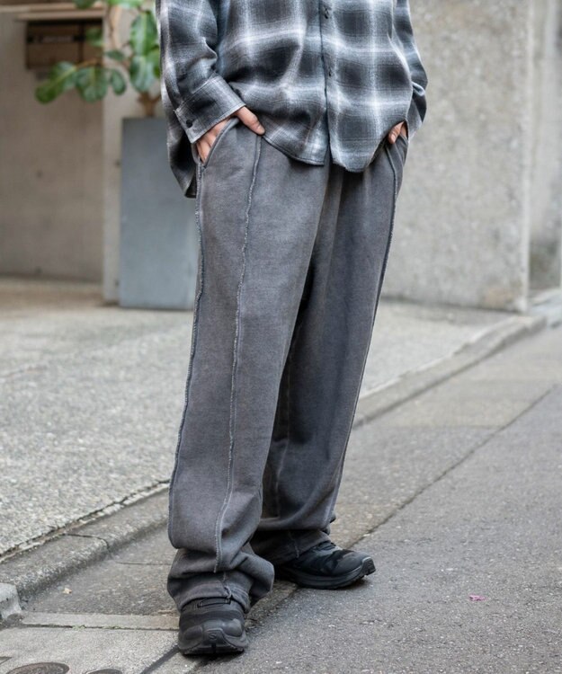 WEGO 【ユニセックス着用ITEM/ウエストゴム】スウィッチングスウェットパンツ ブラックその他