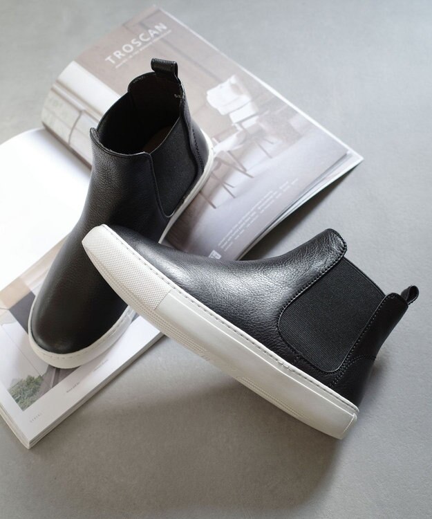 Pointer 本革サイドゴアショートブーツ ブラック