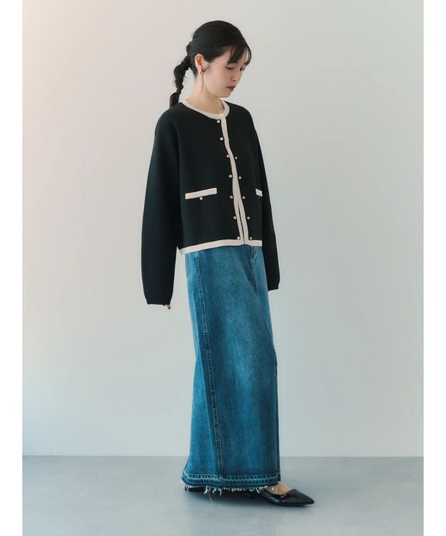 YECCA VECCA クリアコーティングデニムロングスカート Indigo