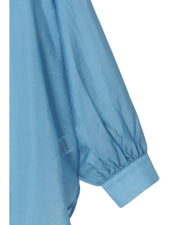 earth music&ecology シアーバンドカラーシャツ Blue