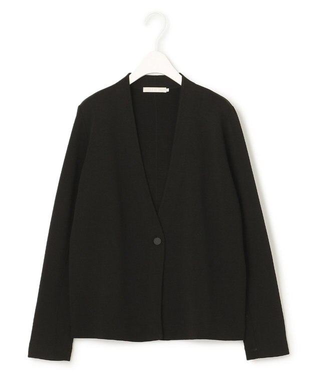 ICB L 【セットアップ対応】ハイゲージスムース ノーカラージャケット ブラック系